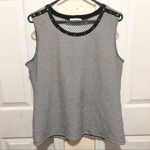 Calvin Klein Tops - Calvin Klein Black and White Stripe Blouse